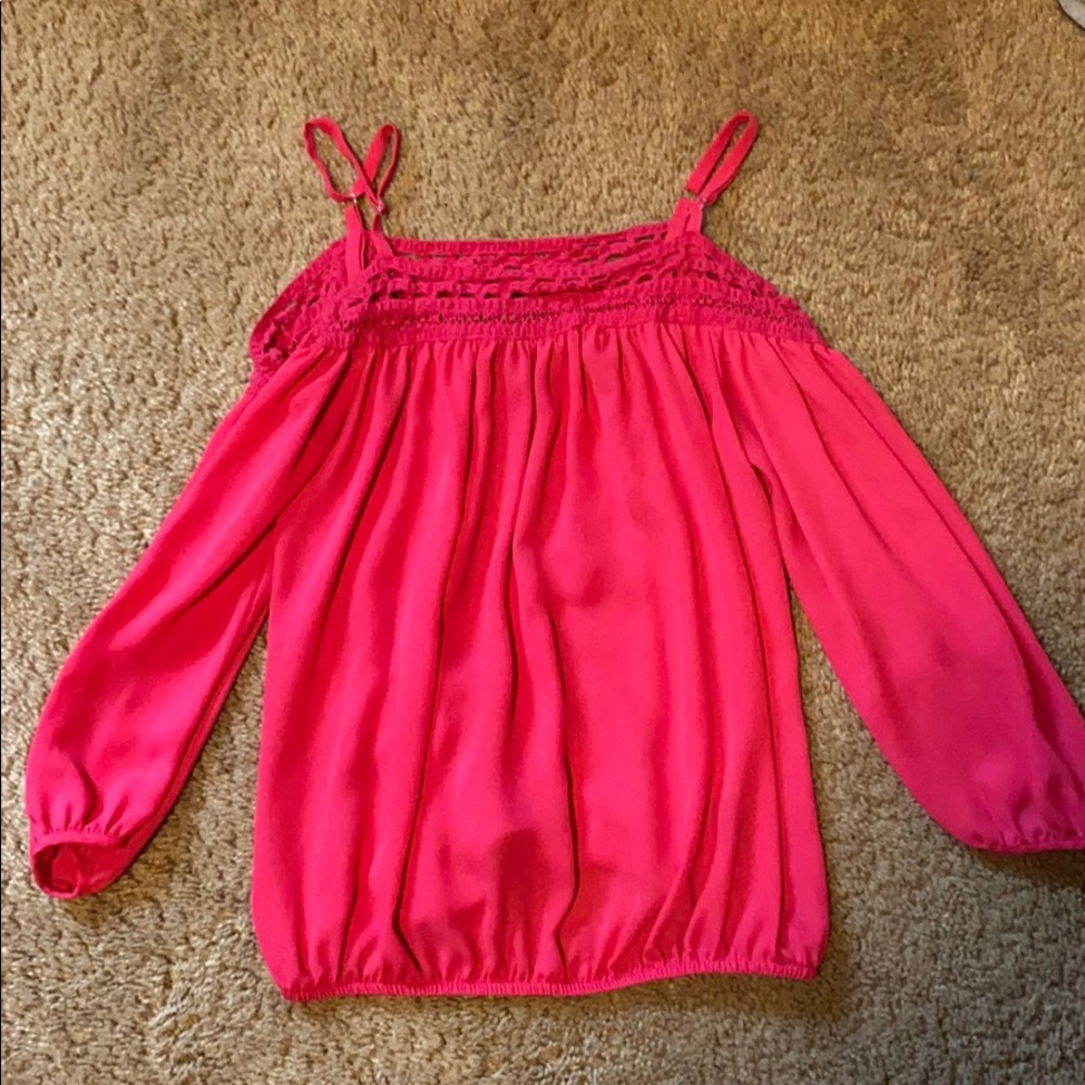 by & by long sleeve off shoulder